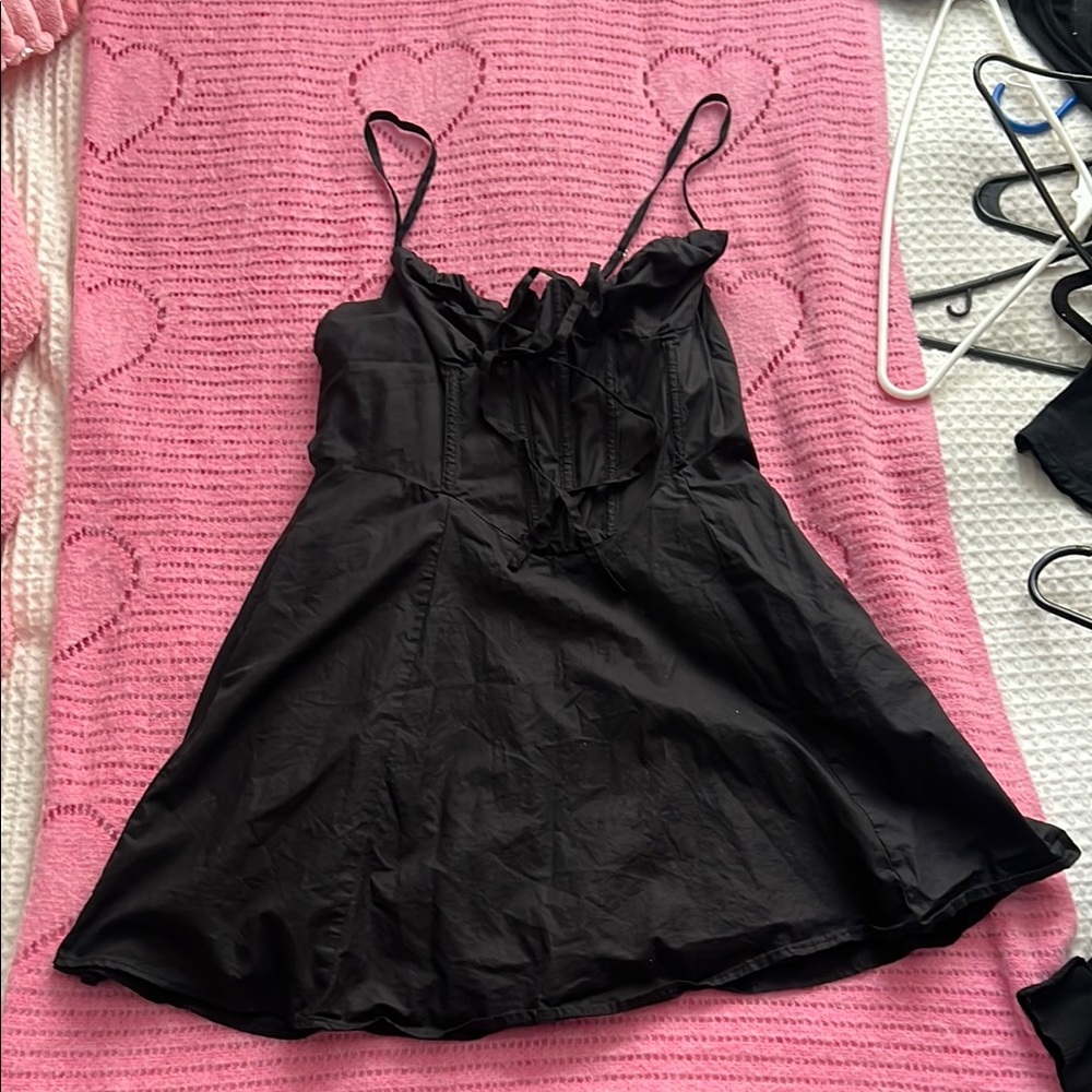 Chic Black Dress with Spaghetti Straps